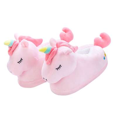 Original design decorative cartoon unicorn suede slipper for home