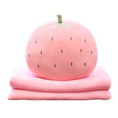 wholesale soft blanket decorative fruit pillow blanket 2 in 1