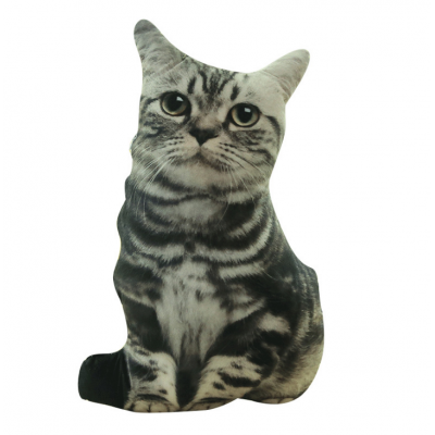 Wholesale Amazon hot style 3d Cat Shaped  cute  Pillow Lifelike plush