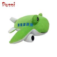 Custom soft plush frog pattern airplane toy